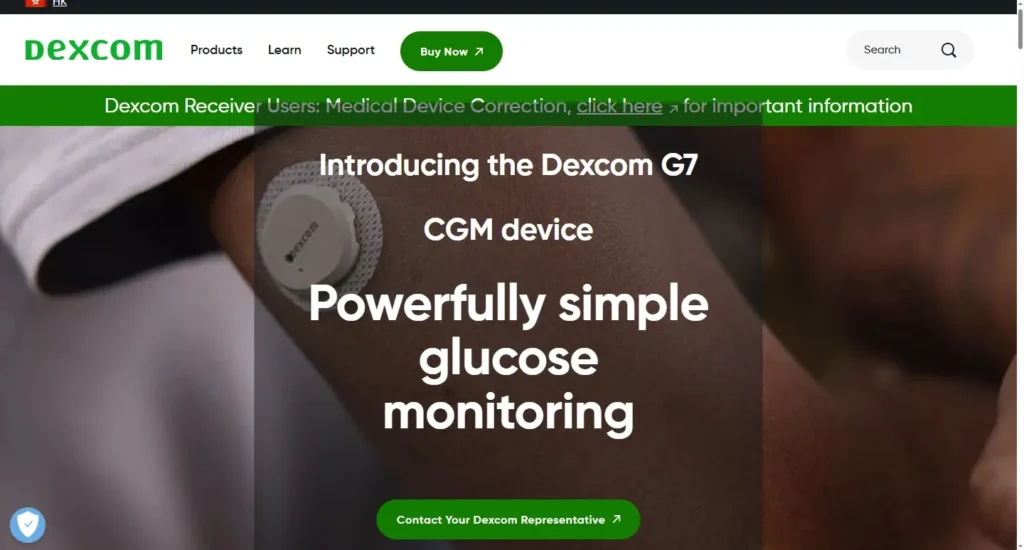 Dexcom Website Image