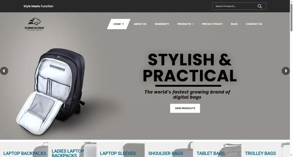 Kingsons – Stylish Business-Class Solar Charging Backpack