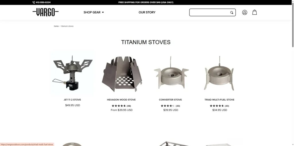 Titanium Foldable Stove